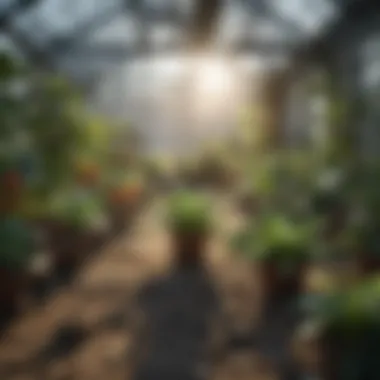 Healthy Plants in a Greenhouse Diverse plants thriving in a greenhouse environment