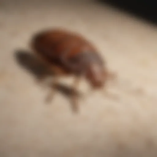 Close-up of bed bug on fabric