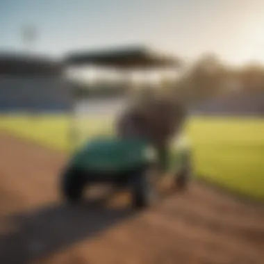 Electric cart on cricket field during a match