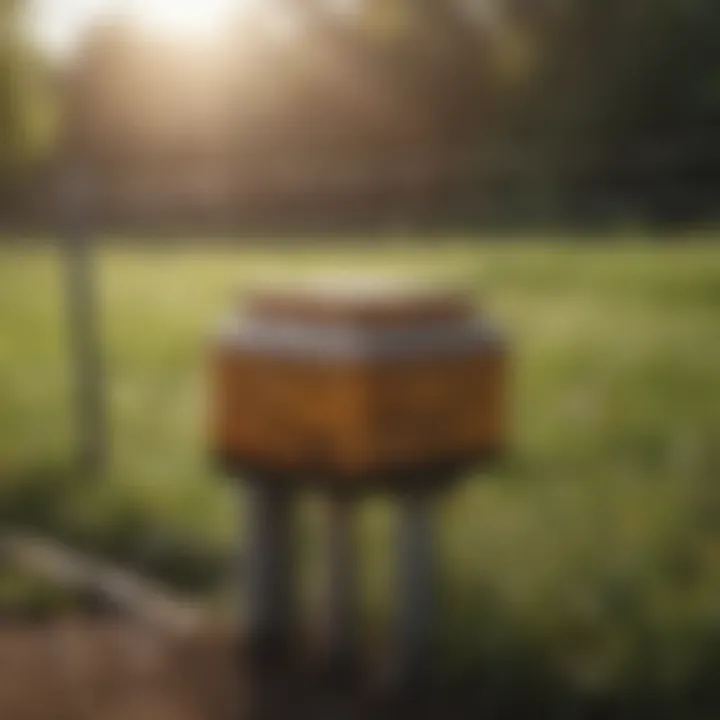 Close-up of electric fence energizer for beehives