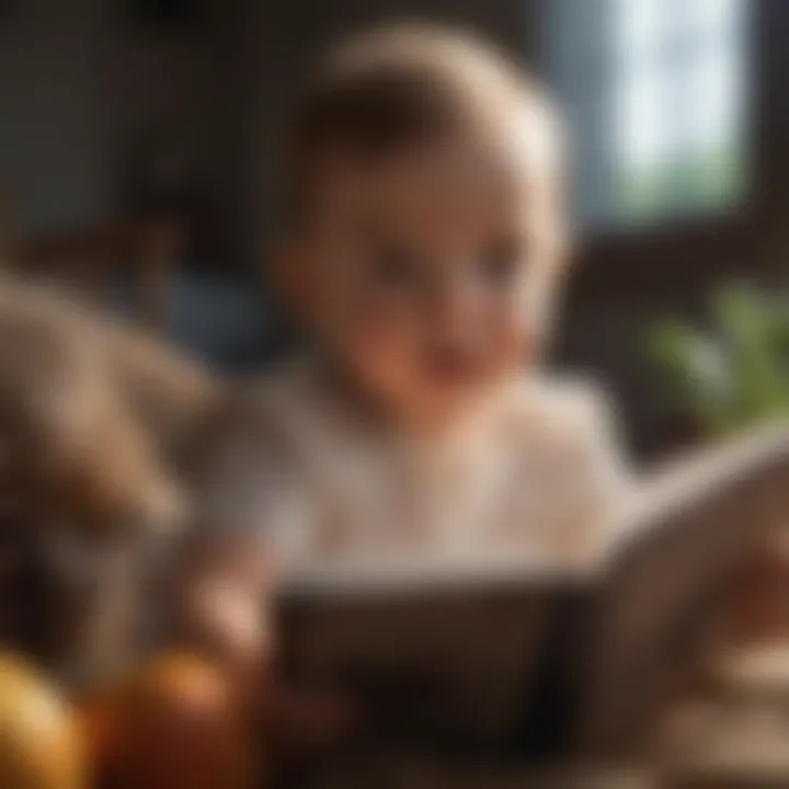 Parent reading to infant enhancing auditory skills