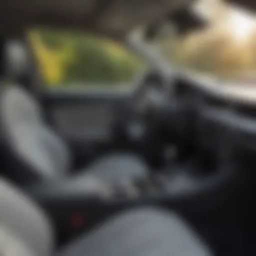Interior view of a modern rental car showcasing features