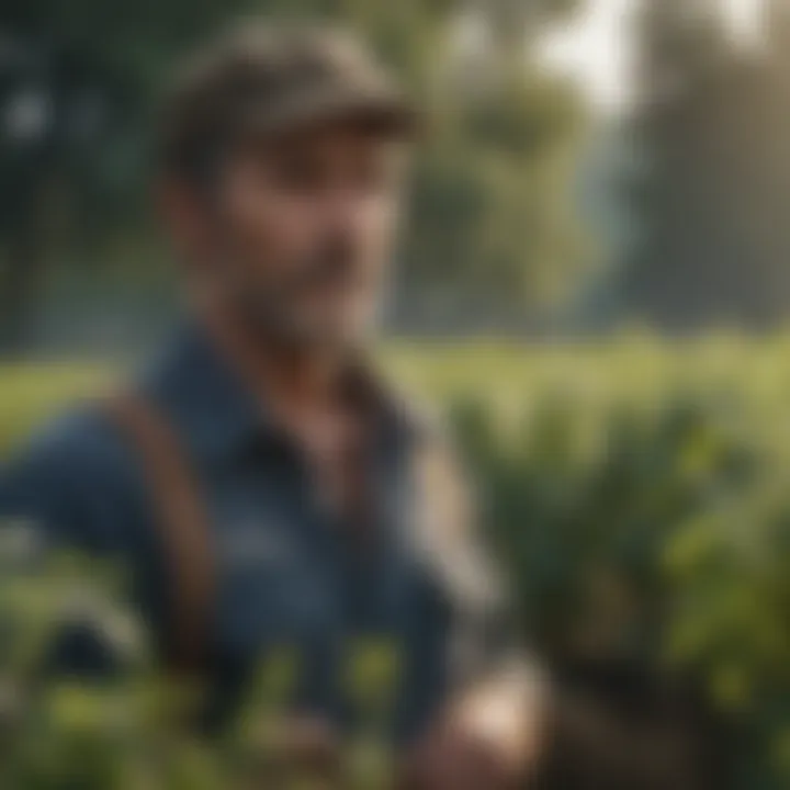 A farmer collaborating with community members for sustainable practices