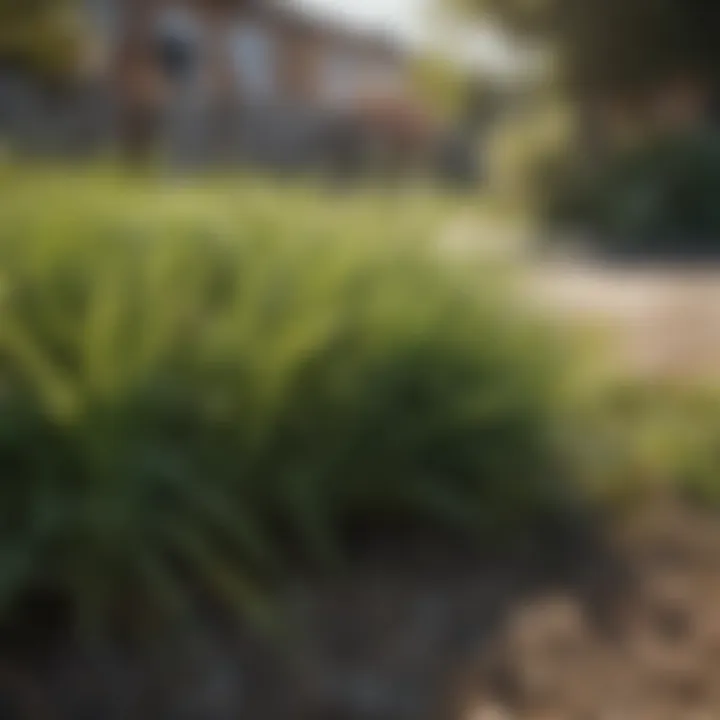 A close-up view of healthy grass thriving in a yard.