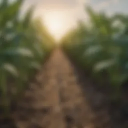 A close-up view of genetically modified crops in a field