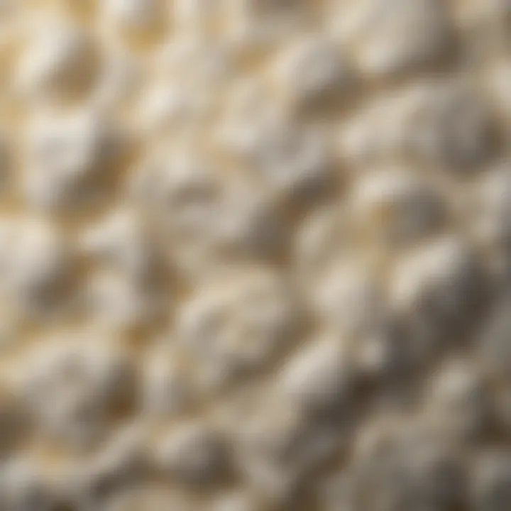 Close-up of ricotta cheese texture