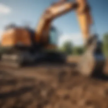 Close-up of excavation equipment demonstrating precision and efficiency