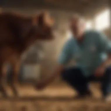 Veterinarian Consultation on Cattle Health Veterinarian consulting a farmer about cattle health