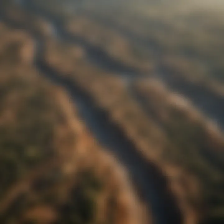 An aerial photograph of diverse terrains across the United States, highlighting affordable regions.