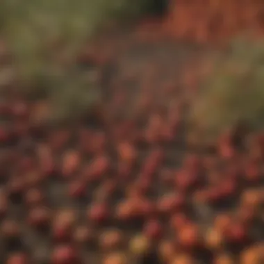 Harvested crops displayed at a community market