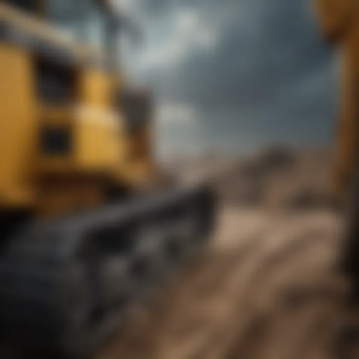 Close-up view of bulldozer controls, highlighting operational mechanics.