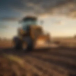 A bulldozer navigating through a field, showcasing its role in modern agriculture.