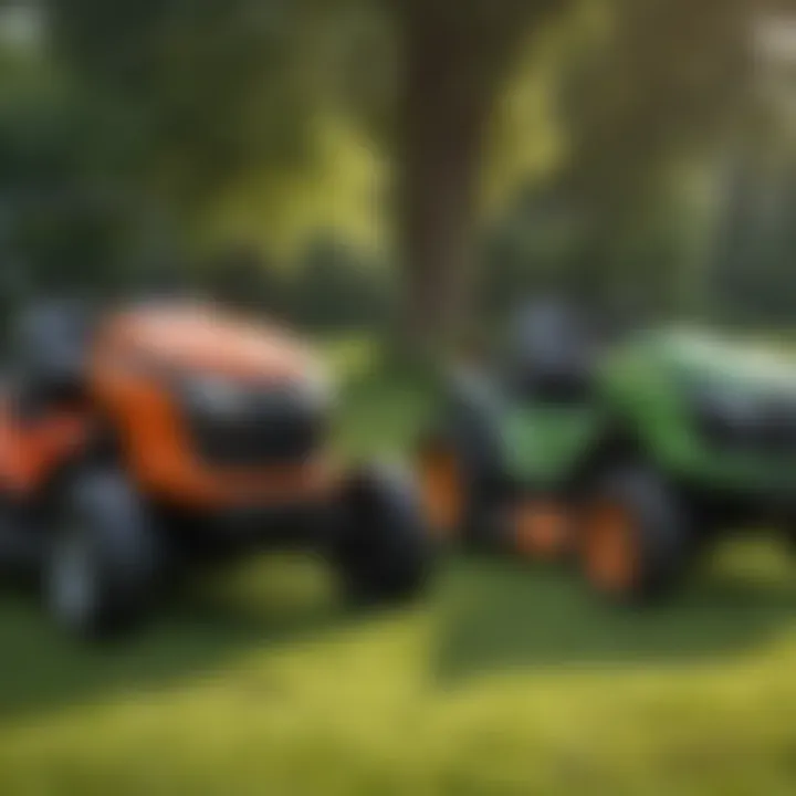 A side-by-side comparison of diesel riding mowers and traditional mowers.