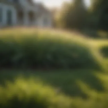 Tall Fescue in Landscape Design Lush tall fescue lawn in residential landscaping