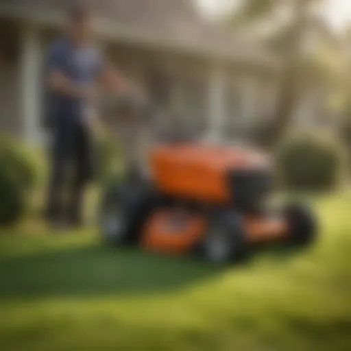 An advanced grass removal machine in action during a landscaping project