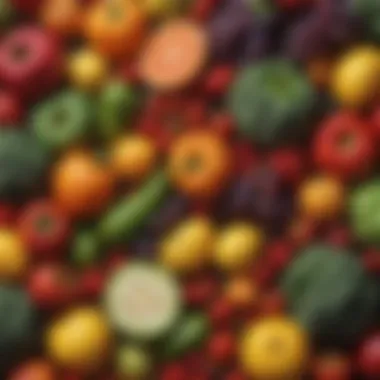 Fresh Vegetables and Fruits for Nutritional Balance A vibrant assortment of fresh vegetables and fruits