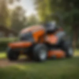Overview of a Husqvarna zero turn mower with hitch attachment