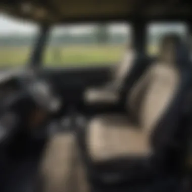 Interior Layout of John Deere Gator Two-Seater Interior layout of John Deere Gator two-seater emphasizing comfort and functionality