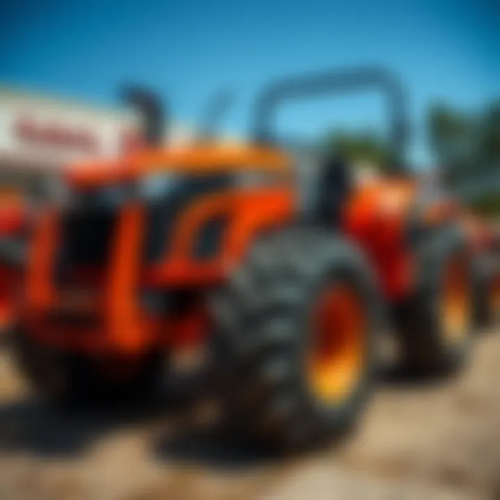 Kubota equipment showcased at a dealership