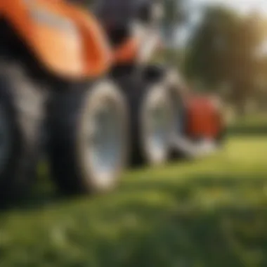 Close-up of innovative mower technology