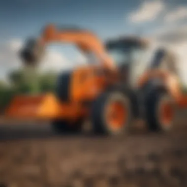 Different types of loader attachments displayed together for comparison