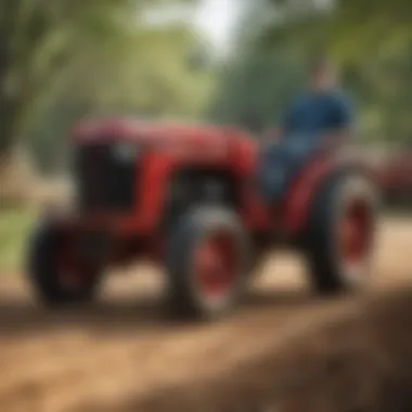 Community event showcasing Mahindra tractors and local farmers