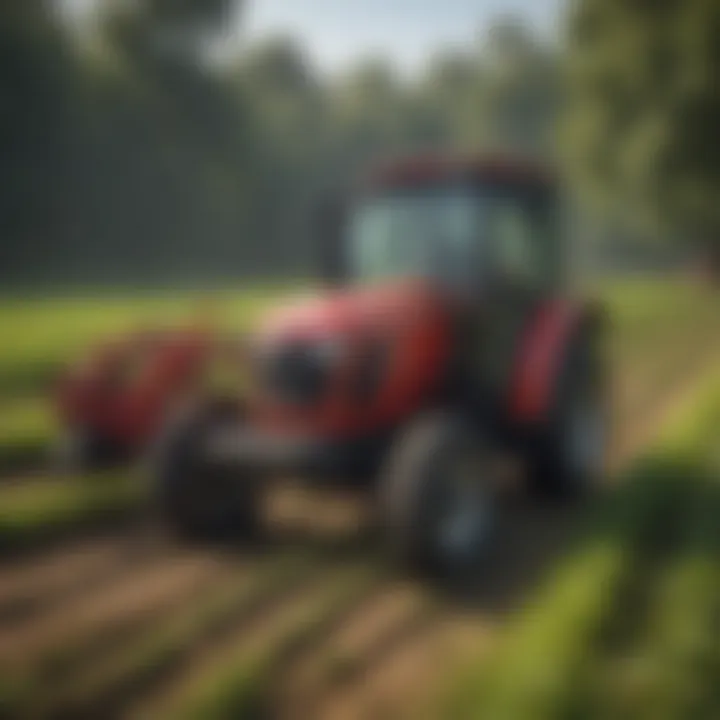 Mahindra tractor in a field showcasing agricultural efficiency