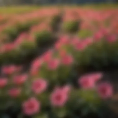 Field of Mirabilis multiflora plants thriving under sunlight, illustrating successful cultivation.