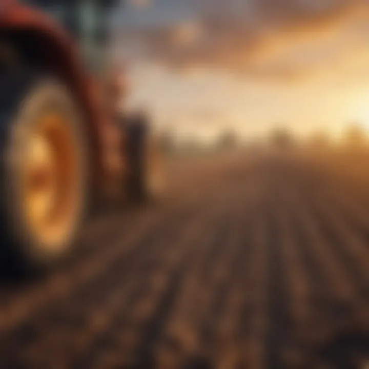 Close-up of innovative agricultural equipment in action.