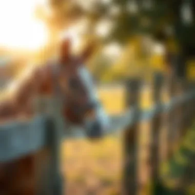 Illustration of maintenance tips for nylon horse fences