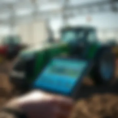 Online marketplace showcasing tractors for sale on a digital device