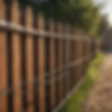 A variety of Parker fencing materials displayed outdoors