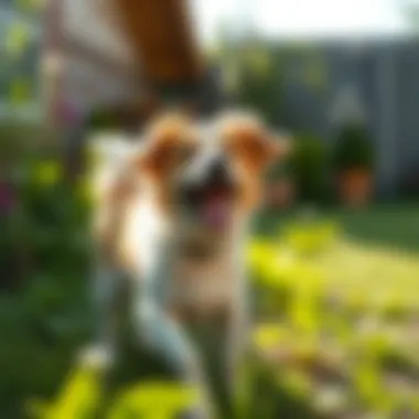 A happy dog playing in a pest-free garden after fogging