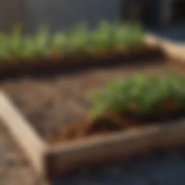 Materials used for constructing raised bed boards laid out for selection