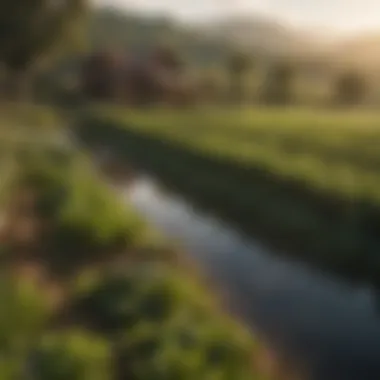 Lush landscape of an organic farm with sustainable practices