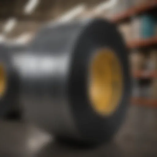 Overview of reinforced tape rolls in a store