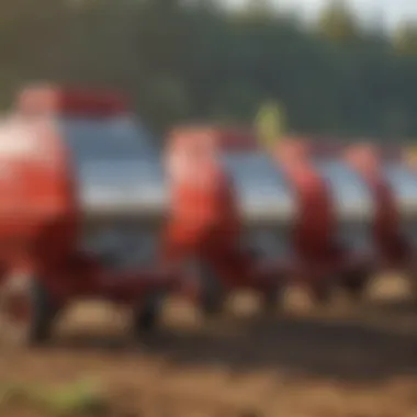 Various models of small feed mixer wagons lined up for comparison