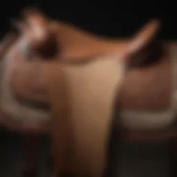 Detailed view of all-purpose English saddle construction showcasing quality materials