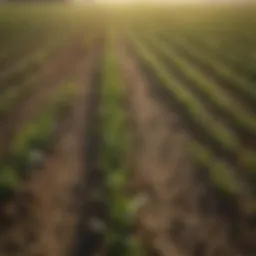 Illustration of various post-emergence herbicides on a field