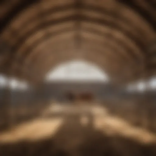 Cattle hoop barn exterior showcasing its unique design