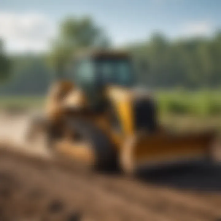 Dirt Hog Mini Dozer performing land leveling in agriculture