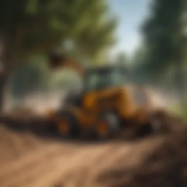 Illustration of practical applications of tree shredders in agricultural land management and forestry.