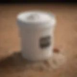 Diatomaceous earth powder in a container