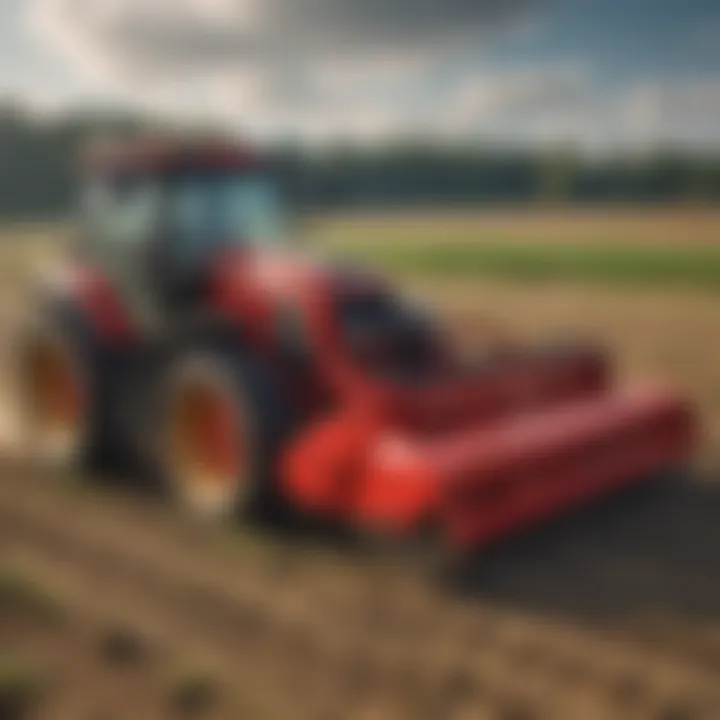 Enorossi rotary rake in action during haymaking