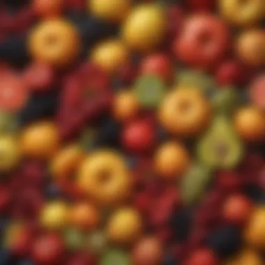 A Colorful Array of Fiber-Rich Fruits A vibrant display of fiber-rich fruits