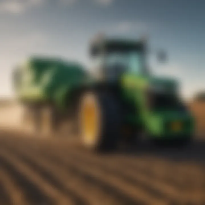 John Deere machinery in a field