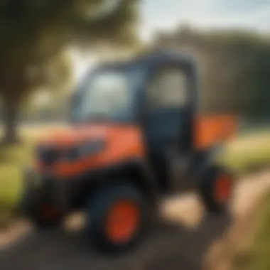 Ergonomic Design of the Kubota RTV Enclosed Cab Close-up view of the Kubota RTV enclosed cab showcasing its ergonomic design