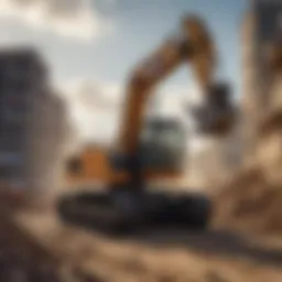 An excavator working on a construction site