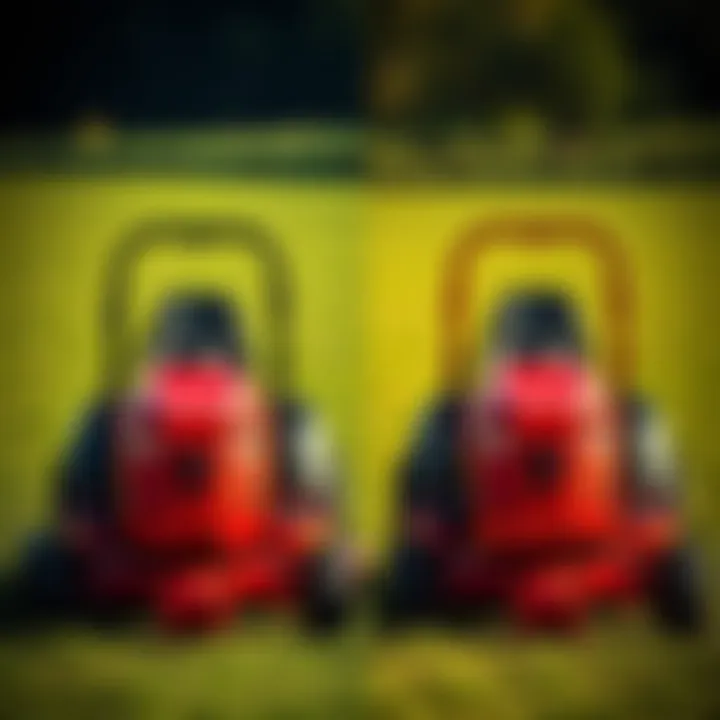 A side-by-side comparison of different riding mower brands