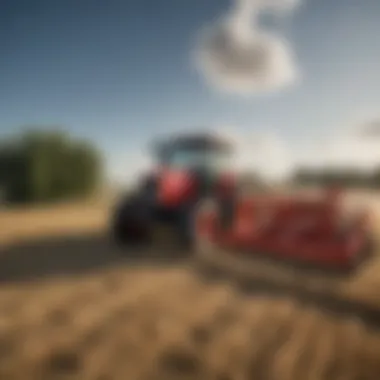 Farmer using Massey Ferguson rake for efficient hay collection